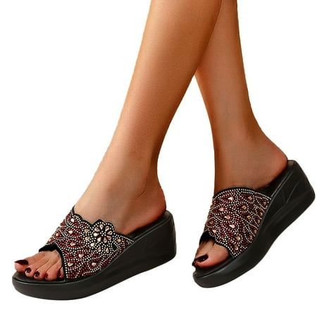 HIBRO Sandals For Women Ladies Wedges High Heel Fish Mouth Casual Bohemian Beach Shoes Rhinestone Slippers
HIBRO Sandals For Women Ladies Wedges High Heel Fish Mouth Casual Bohemian Beach Shoes Rhinestone Slippers