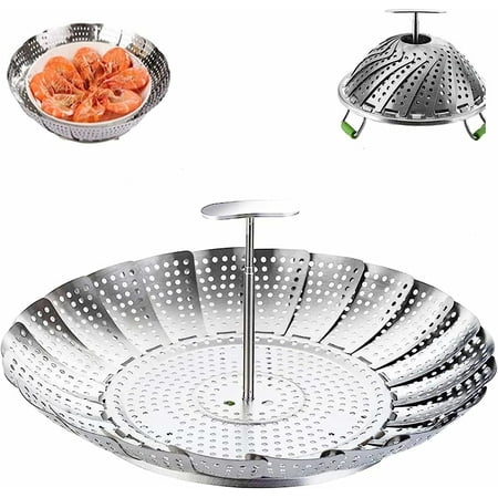Vegetable Steamer Basket 100% Stainless Steel Veggie Steamer Foldable Vegetable Steamer with Telescopic Handle for Veggie Egg Fish Seafood Cooking Fit Various Size Pots Expendable 5.1 To 9 Inches
Vegetable Steamer Basket 100% Stainless Steel Veggie Steamer Foldable Vegetable Steamer with Telescopic Handle for Veggie Egg Fish Seafood Cooking Fit Various Size Pots Expendable 5.1 To 9 Inches