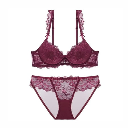 Women Lace Lingerie Bra and Panty Set Two Piece Underwire Push Up Bra and Panty Sets
Women Lace Lingerie Bra and Panty Set Two Piece Underwire Push Up Bra and Panty Sets