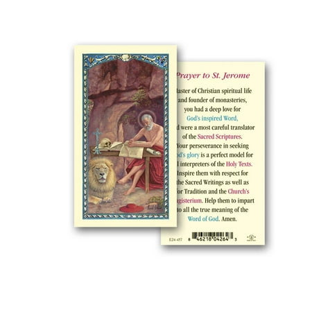 Saint Jerome Laminated Catholic Prayer Holy Card with Prayer on Back Pack of 25 
Saint Jerome Laminated Catholic Prayer Holy Card with Prayer on Back Pack of 25