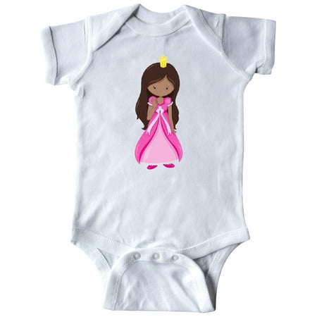 Inktastic African American Princess In Pink Dress Gift Baby Girl Bodysuit