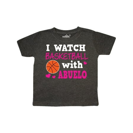 Inktastic I Watch Basketball with Abuelo Gift Toddler Toddler Girl T-Shirt