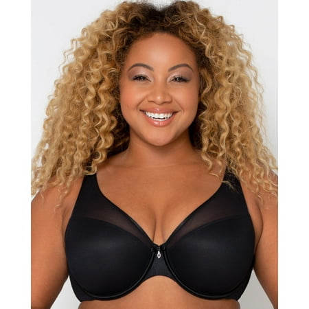 Sheer Mesh Plunge T-shirt Bra - Black Hue