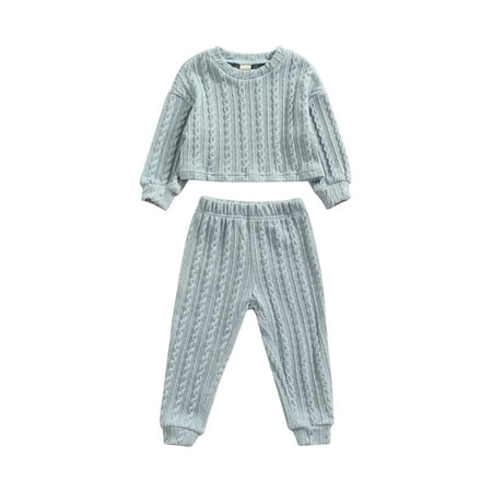 Sunisery 2Pcs Kids Boys Girls Knitted T-shirt Trousers Clothes Sets Autumn Spring Long Sleeve Tops Pants Sky Blue 18-24 Months
Sunisery 2Pcs Kids Boys Girls Knitted T-shirt Trousers Clothes Sets Autumn Spring Long Sleeve Tops Pants Sky Blue 18-24 Months
