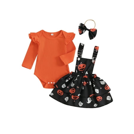 Bagilaanoe 3Pcs Baby Girls Halloween Outfit Overalls Dress Set Newborn Long Sleeve Romper Tops + Suspender Skirt + Headband 3M 6M 12M 18M Infant Fall Casual Clothes
Bagilaanoe 3Pcs Baby Girls Halloween Outfit Overalls Dress Set Newborn Long Sleeve Romper Tops + Suspender Skirt + Headband 3M 6M 12M 18M Infant Fall Casual Clothes