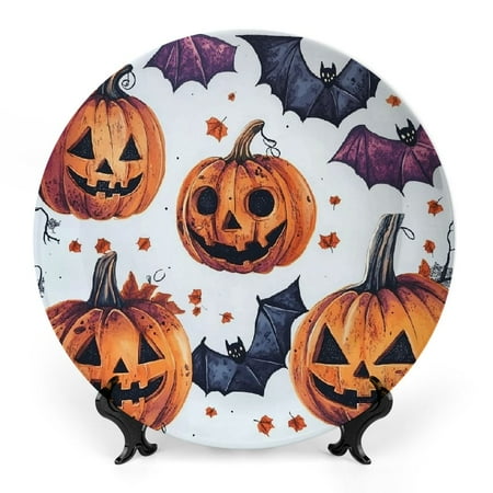 FUMJ Pumpkins Bats Colors Bone China Decorative Plate Halloween Room Decoration 6x6inch
FUMJ Pumpkins Bats Colors Bone China Decorative Plate Halloween Room Decoration 6x6inch