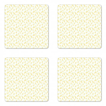 Floral Coaster Set of 4 Energetic Romantic Spring Blossoms Tulips Pattern Square Hardboard Gloss Coasters Standard Size Mustard Yellow Green by Ambesonne
Floral Coaster Set of 4 Energetic Romantic Spring Blossoms Tulips Pattern Square Hardboard Gloss Coasters Standard Size Mustard Yellow Green by Ambesonne