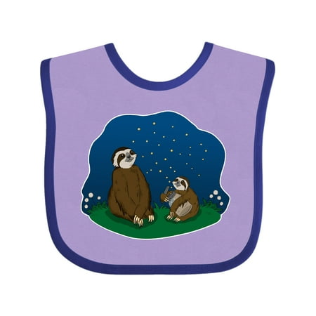 Inktastic Fireflies With Summer Sloths Gift Baby Boy or Baby Girl Bib