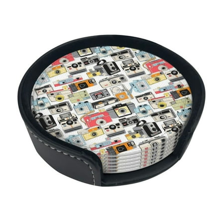 Round Pu Leather Coaster Make It Snappy! Vintage Camera Illustrations Heat - Resistant Beverage Cup Mat-Fancy Decor For Kitchen Office Dining Room Table - Drink Protector 6-Slice
Round Pu Leather Coaster Make It Snappy! Vintage Camera Illustrations Heat - Resistant Beverage Cup Mat-Fancy Decor For Kitchen Office Dining Room Table - Drink Protector 6-Slice