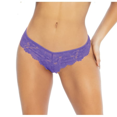 Lacy Line Sexy Lace Thong Panties With Back Butterfly Appliqué