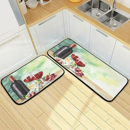 Bestwell Watercolor Wine Bottle Glass Kitchen Rugs 2 Pieces Cheese Wooden Vineyard Floor Mat Room Area Rug Washable Carpet Perfect for Living Room Bedroom Entryway
Bestwell Watercolor Wine Bottle Glass Kitchen Rugs 2 Pieces Cheese Wooden Vineyard Floor Mat Room Area Rug Washable Carpet Perfect for Living Room Bedroom Entryway