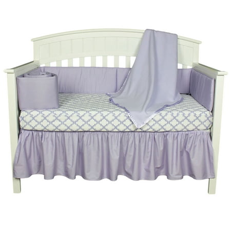 American Baby Company Crib Bedding Set - Lavender Moroccan Ogee - 4 Piece Baby Crib Bedding Set with Bumper