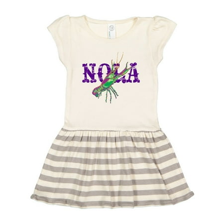 Inktastic NOLA Mardi Gras Crayfish in Purple Gift Toddler Girl Dress