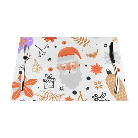 XMXT 6 Pcs PVC Woven Placemats Christmas Elements Decorative Prints Stain Resistant Anti-Skid Place Mats for Dining Table 12 x 18 inches
XMXT 6 Pcs PVC Woven Placemats Christmas Elements Decorative Prints Stain Resistant Anti-Skid Place Mats for Dining Table 12 x 18 inches