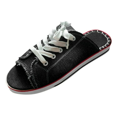 Pgeraug womens slippers Womens Walk Sports Casual Shoes Lace-Up Comfy Classic Canvas Slip-on Sandals mens slippers Black 42
Pgeraug womens slippers Womens Walk Sports Casual Shoes Lace-Up Comfy Classic Canvas Slip-on Sandals mens slippers Black 42