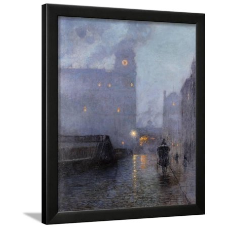 Grand Central and the Biltmore in Hazy Twilight Framed Print Wall Art By Lowell Birge Harrison