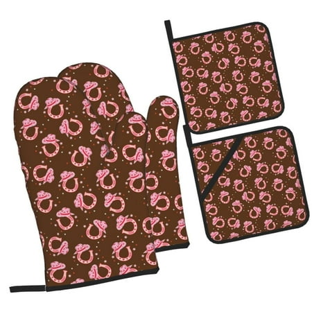 Balery Cool Cowgirl Pattern Oven Mitts and Pot Holders 4 pcs Set Kitchen Oven Glove High Heat Resistant 500℉ Oven Mitts with Non-Slip Silicone Surface
Balery Cool Cowgirl Pattern Oven Mitts and Pot Holders 4 pcs Set Kitchen Oven Glove High Heat Resistant 500℉ Oven Mitts with Non-Slip Silicone Surface