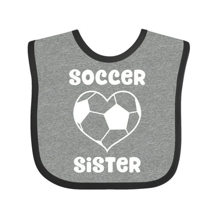Inktastic Heart Soccer Sister Gift Baby Girl Bib