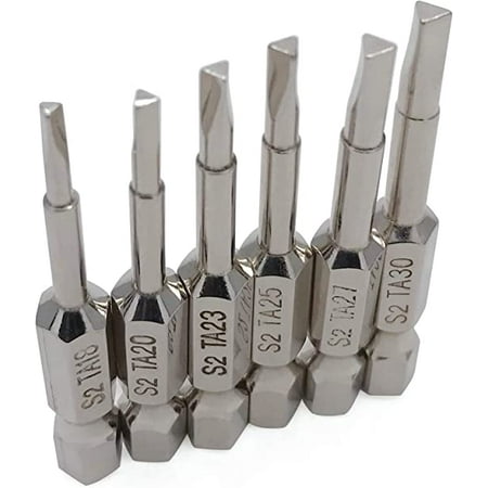 Triangle Screwdriver Bit Set 6 Pieces Triangle Screw Head 2 Inch Length 1/4” Hex Shank Pack of TA18 TA20 TA23 TA25 TA27 TA30
Triangle Screwdriver Bit Set 6 Pieces Triangle Screw Head 2 Inch Length 1/4” Hex Shank Pack of TA18 TA20 TA23 TA25 TA27 TA30