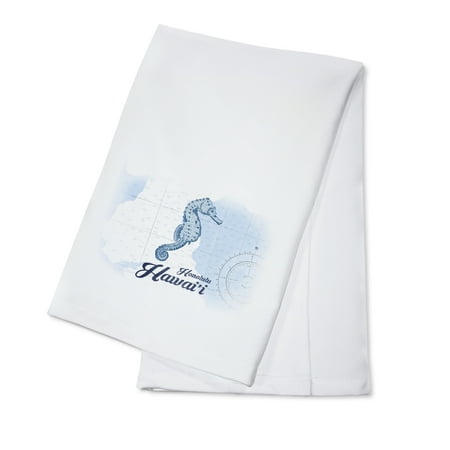 

Honolulu Hawaii Seahorse Blue Coastal Icon (100% Cotton Tea Towel Decorative Hand Towel Kitchen and Home)