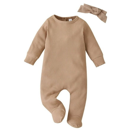 REORIAFEE Toddler Outfit Baby Toddler Girl Clothes Girls Clothing Sets Newborn Infant Baby Boy Girl Long Sleeve Solid Romper Jumpsuit Clothes + Headband Khaki 3-6 Months
REORIAFEE Toddler Outfit Baby Toddler Girl Clothes Girls Clothing Sets Newborn Infant Baby Boy Girl Long Sleeve Solid Romper Jumpsuit Clothes + Headband Khaki 3-6 Months