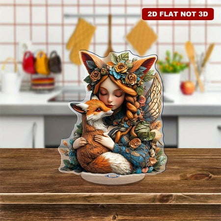 Rotating acrylic display featuring a fairy with fox ears and red pupils holding a cute fox vibrant colors intricate details and artistic surreal style
Rotating acrylic display featuring a fairy with fox ears and red pupils holding a cute fox vibrant colors intricate details and artistic surreal style