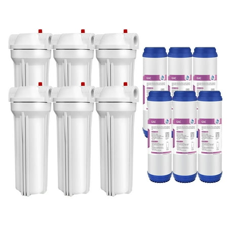 SimPure DB1025 Whole House Water Filter Housing,Universal 10 inch Sediment Filter with 6 Pack GAC Filter(5 Micron)
SimPure DB1025 Whole House Water Filter Housing,Universal 10 inch Sediment Filter with 6 Pack GAC Filter(5 Micron)