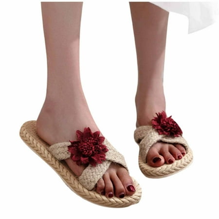Women Flowers Open Toe Slippers Shoes Comfy Sandals Casual Comfortable Beach Sandals
Women Flowers Open Toe Slippers Shoes Comfy Sandals Casual Comfortable Beach Sandals