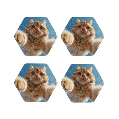 Leather Coasters with Heat-resistant for Drinks Playful Cat Fisheye View -标题2 Hexagon
Leather Coasters with Heat-resistant for Drinks Playful Cat Fisheye View -标题2 Hexagon
