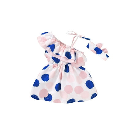jaweiw Little Girl s Sumer Dresses Toddler s Dot Print Half Shoulder Dress Bow Ruffled Collar Camisole Lace Hair Band
jaweiw Little Girl s Sumer Dresses Toddler s Dot Print Half Shoulder Dress Bow Ruffled Collar Camisole Lace Hair Band