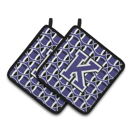 Carolines Treasures CJ1068-KPTHD Letter K Football Purple and White Pair of Pot Holders 7.5HX7.5W multicolor
Carolines Treasures CJ1068-KPTHD Letter K Football Purple and White Pair of Pot Holders 7.5HX7.5W multicolor