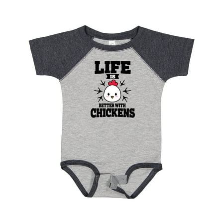 Inktastic Life is Better with Chickens Gift Baby Boy or Baby Girl Bodysuit