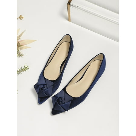 Women Flower Decor Point Toe Ballet Flats Fashionable Dark Blue Polyester Flat Shoes Women‘s Footwear
Women Flower Decor Point Toe Ballet Flats Fashionable Dark Blue Polyester Flat Shoes Women‘s Footwear