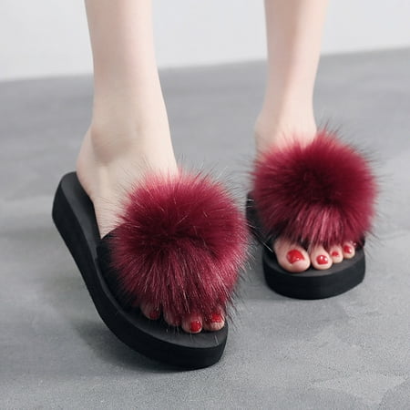 YOTAMI Women s Shoes Women s Fashion Flats Casual Indoor&Outdoor Non-Slip Slippers Ladies Home Shoes Wine