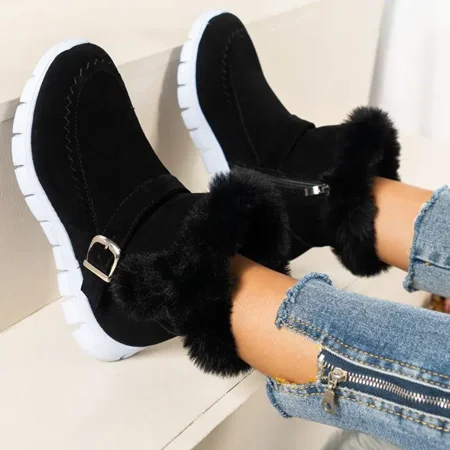 Winter Thermal Insulated Snow Boots Warm Plush Lined Ankle Boots Fluffy Trim Side Zipper Boots
Winter Thermal Insulated Snow Boots Warm Plush Lined Ankle Boots Fluffy Trim Side Zipper Boots