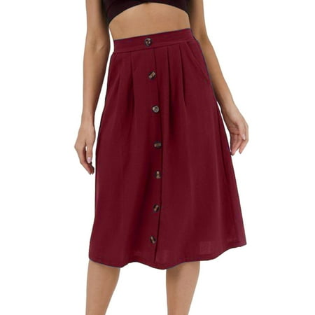 2023 Women Casual Cotton Linen Skirts Frill Tie Waist A Line Midi Skirt With Pockets Mid Length Skirts for Women Grass Table Skirts for Parties