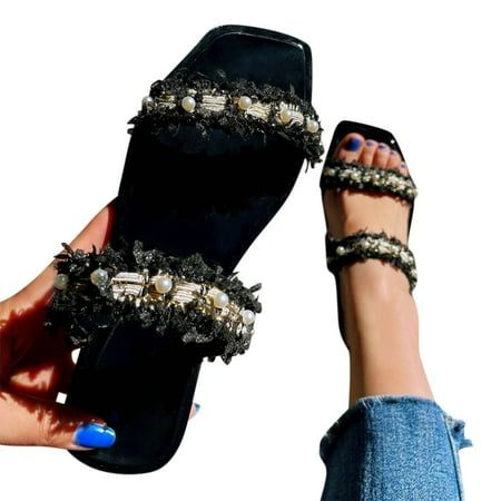 NECHOLOGY Winter Home Slippers for Women Shoes Women Flat Spring Rhinestone Slippers Summer Bottom Holiday Slippers for Women Black 8.5
NECHOLOGY Winter Home Slippers for Women Shoes Women Flat Spring Rhinestone Slippers Summer Bottom Holiday Slippers for Women Black 8.5