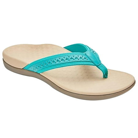 XIAOFFENN Flip-flops Summer Flat Hollow Carved Massage Bottom Ladies Sandals