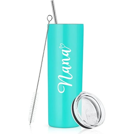 

Grandma Gifts Nana Stainless Steel Insulated Skinny Tumbler with Lid Christmas Birthday Mother’s Day Gifts for New Grandma Nana Grandmother Gigi Granny Mom Women from Grandchildren(20oz Mint)