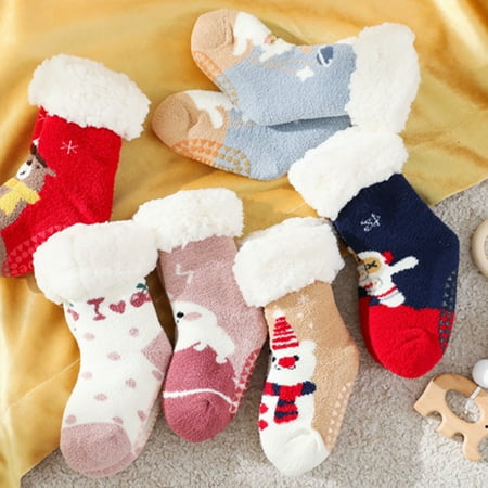Beechoice Cute Kid Sock Warm Winter Crew Socks Unisex Cotton Socks Xmas Gift