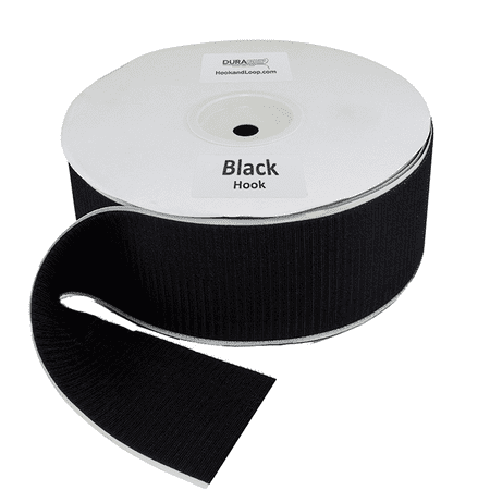 DuraGrip® Brand - 4 Black Hook Peel & Stick - Rubber