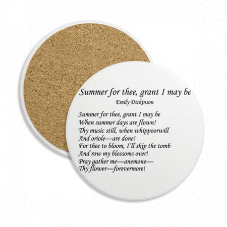 Poetry Dickinson Summer Of Thee Coaster Cup Mug Tabletop Protection Absorbent Stone
Poetry Dickinson Summer Of Thee Coaster Cup Mug Tabletop Protection Absorbent Stone