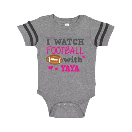Inktastic I Watch Football with My Yaya Gift Baby Girl Bodysuit