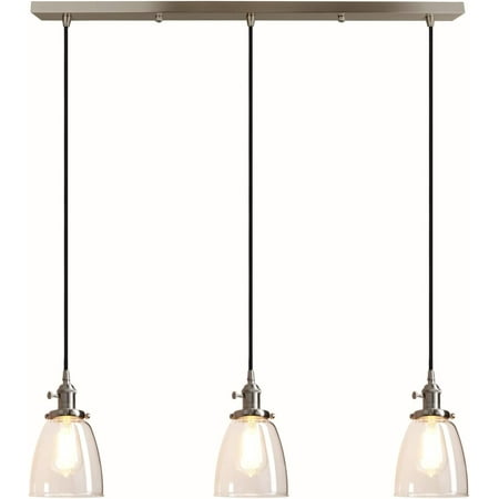 JSTCL Industrial 3-Light Pendant Lighting Kitchen Island Hanging Lamps with Oval Clear Glass Shade Chandelier Ceiling Light Fixture (Brushed Steel)
JSTCL Industrial 3-Light Pendant Lighting Kitchen Island Hanging Lamps with Oval Clear Glass Shade Chandelier Ceiling Light Fixture (Brushed Steel)