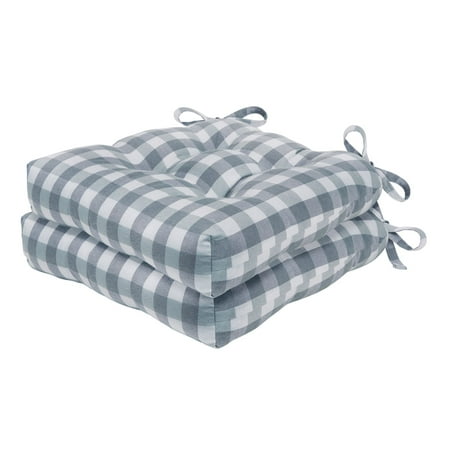 Traditional Elegance Buffalo Check Tufted Chair Seat Cushions - Grey - Set of Two
Traditional Elegance Buffalo Check Tufted Chair Seat Cushions - Grey - Set of Two