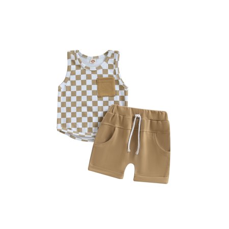 Bagilaanoe 2pcs Toddler Baby Boy Short Pants Set Sleeveless Checkerboard Print Vest Tops + Shorts 6M 12M 18M 24M 3T Kids Casual Summer Outfits
Bagilaanoe 2pcs Toddler Baby Boy Short Pants Set Sleeveless Checkerboard Print Vest Tops + Shorts 6M 12M 18M 24M 3T Kids Casual Summer Outfits