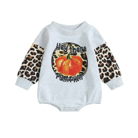 Baby Girls Casual Crew Neck Romper Long Sleeve Leopard Pumpkin Print Halloween Clothes 0-18 Months
Baby Girls Casual Crew Neck Romper Long Sleeve Leopard Pumpkin Print Halloween Clothes 0-18 Months