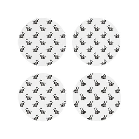 Leather Coasters Set of 4 - Black White Cartoon Cat Bones Lightweight Non-Slip Drink Coasters for Desk Anti-Scalding Desk Cup Coasters for Office Table Decor Round Shape
Leather Coasters Set of 4 - Black White Cartoon Cat Bones Lightweight Non-Slip Drink Coasters for Desk Anti-Scalding Desk Cup Coasters for Office Table Decor Round Shape