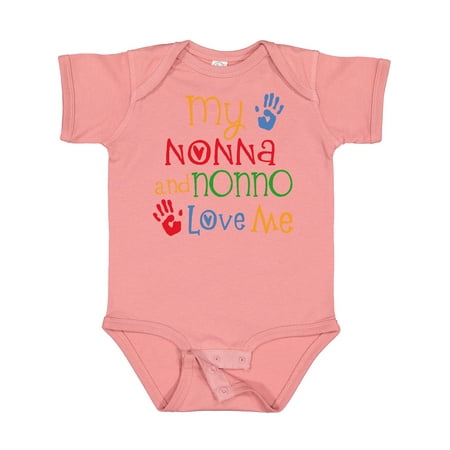Inktastic My Nonna and Nonno Love Me Grandchild Gift Baby Boy or Baby Girl Bodysuit