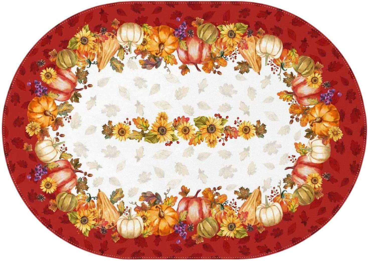 Thanksgiving Tablecloth Oval Fall Tablecloth Oval With Fall Pumpkin